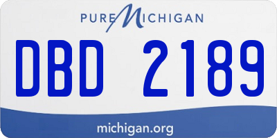 MI license plate DBD2189