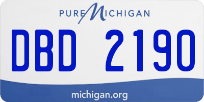 MI license plate DBD2190