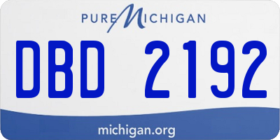MI license plate DBD2192