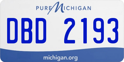 MI license plate DBD2193