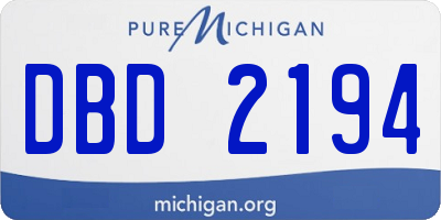MI license plate DBD2194