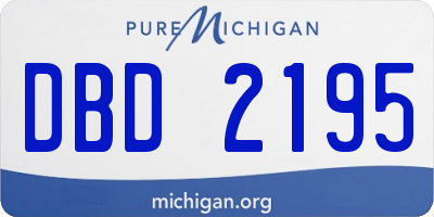 MI license plate DBD2195