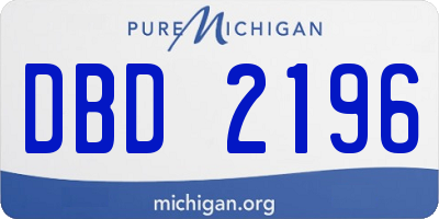 MI license plate DBD2196
