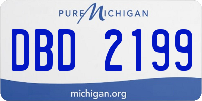 MI license plate DBD2199