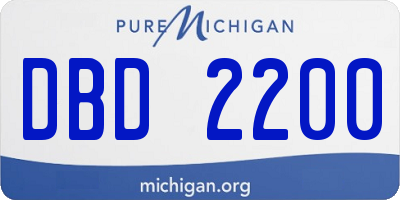 MI license plate DBD2200