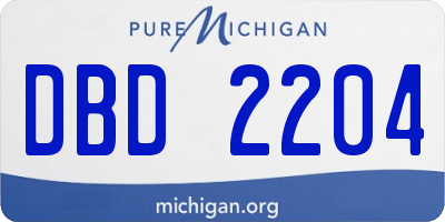 MI license plate DBD2204