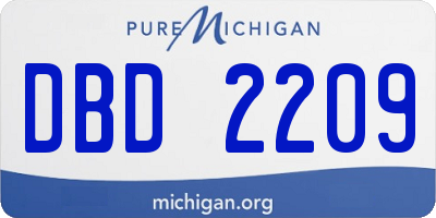 MI license plate DBD2209