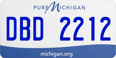 MI license plate DBD2212