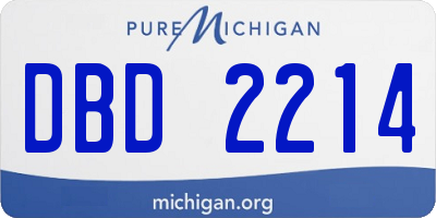 MI license plate DBD2214