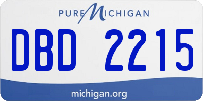 MI license plate DBD2215
