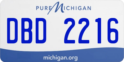 MI license plate DBD2216