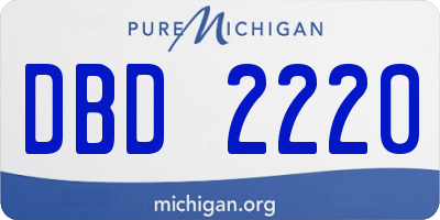 MI license plate DBD2220