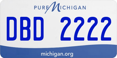 MI license plate DBD2222