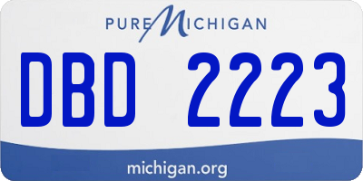 MI license plate DBD2223