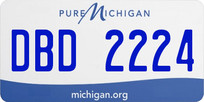 MI license plate DBD2224