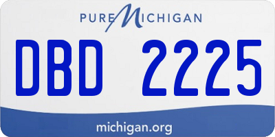 MI license plate DBD2225