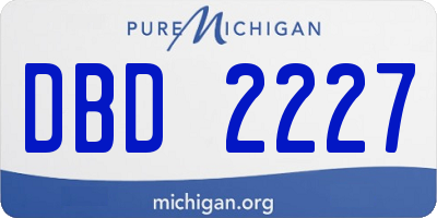 MI license plate DBD2227