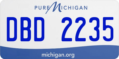 MI license plate DBD2235