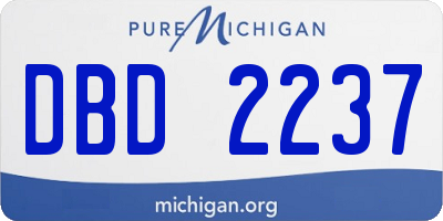 MI license plate DBD2237