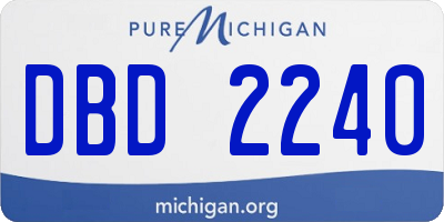 MI license plate DBD2240