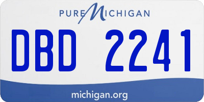 MI license plate DBD2241