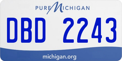MI license plate DBD2243