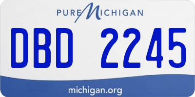 MI license plate DBD2245