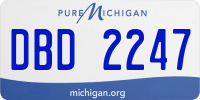 MI license plate DBD2247