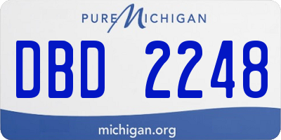 MI license plate DBD2248