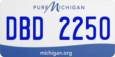 MI license plate DBD2250