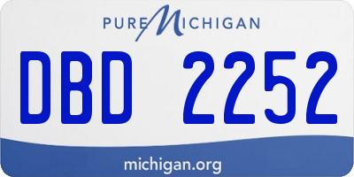 MI license plate DBD2252