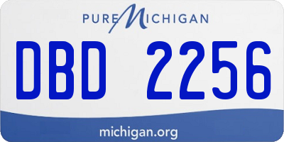 MI license plate DBD2256