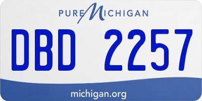 MI license plate DBD2257