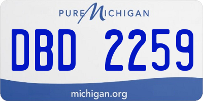 MI license plate DBD2259