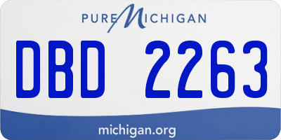 MI license plate DBD2263