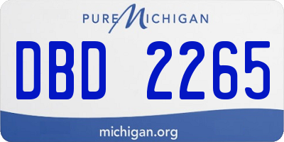 MI license plate DBD2265