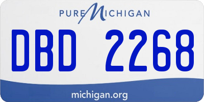 MI license plate DBD2268