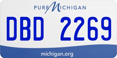 MI license plate DBD2269