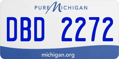 MI license plate DBD2272