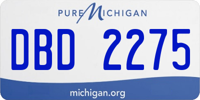 MI license plate DBD2275
