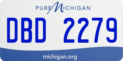 MI license plate DBD2279