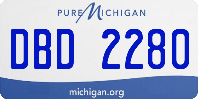 MI license plate DBD2280
