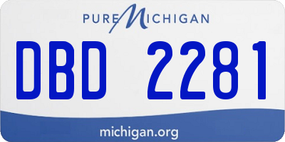 MI license plate DBD2281