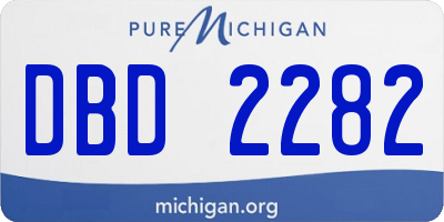 MI license plate DBD2282
