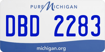 MI license plate DBD2283