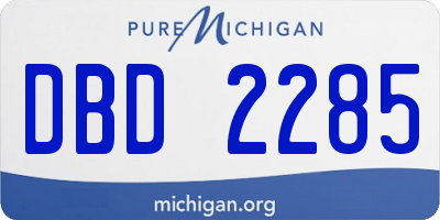 MI license plate DBD2285