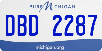 MI license plate DBD2287