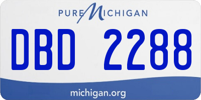 MI license plate DBD2288