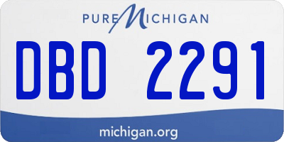 MI license plate DBD2291