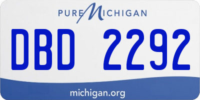 MI license plate DBD2292